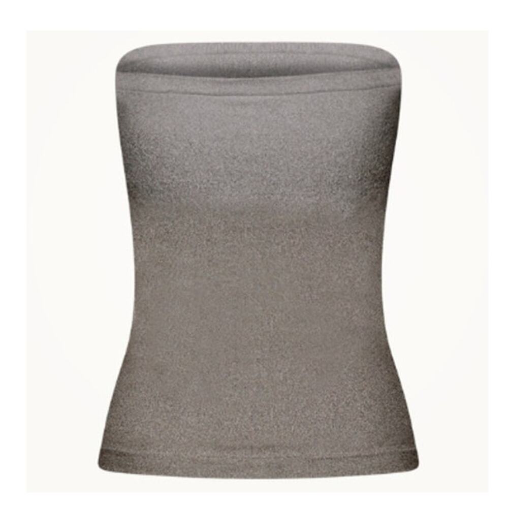 Wolford Fading Shine Sleeveless Shirt Tube Top Stretch Silver Size Small NWT - Picture 2 of 11